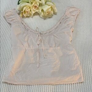 Brandy Melville Light Pink Lace Blouse
